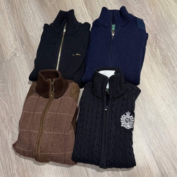 Lauren Ralph Lauren Sweaters - Lauren Ralph Lauren Sweaters Women M Multi Full Zip Cotton Knit Bundle Lot of 4